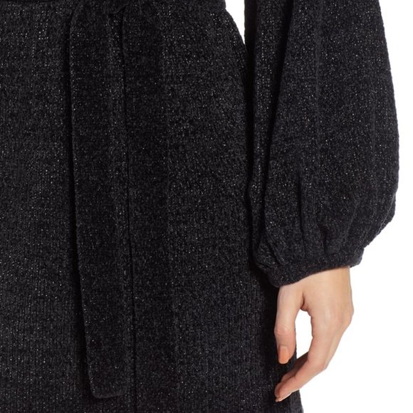 NWT Something Navy Shimmer Knit Sweater Dress M - Picture 4 of 12